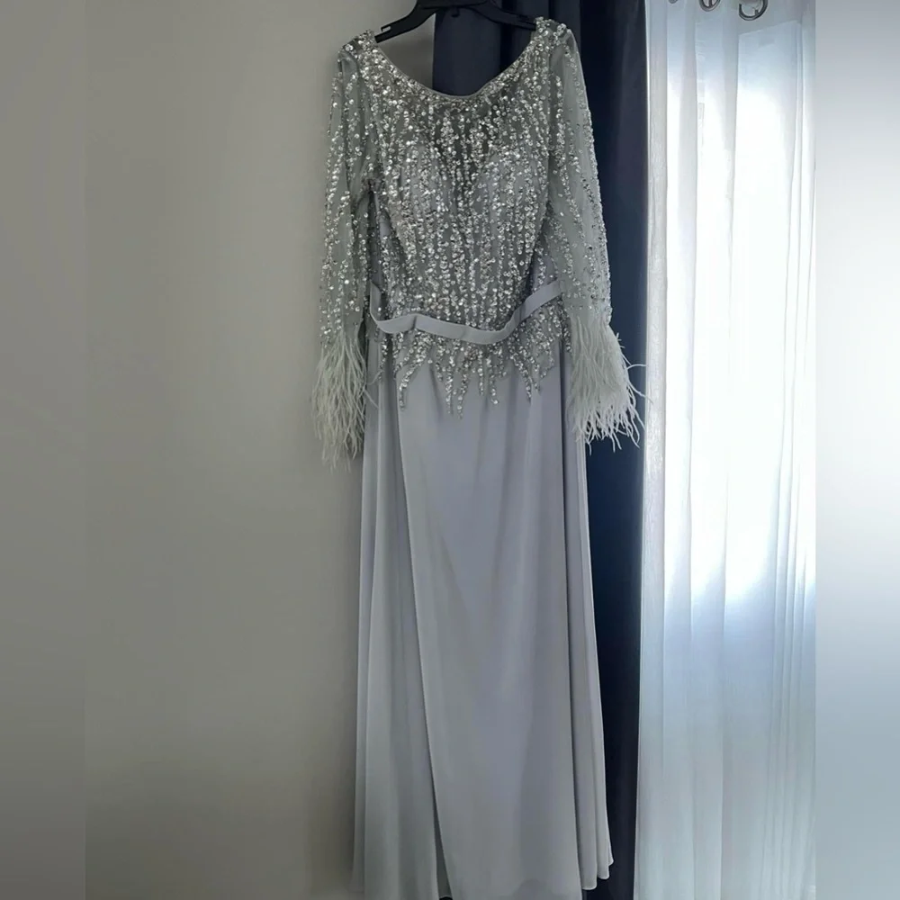 Terani Couture Dress- Size 16 Color- Silver - Picture 4 of 4